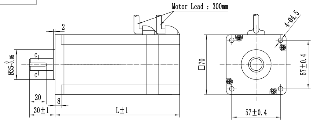 FY70BLF36 70mm 24V 36V 48V 0.5N.m brushless dc motor