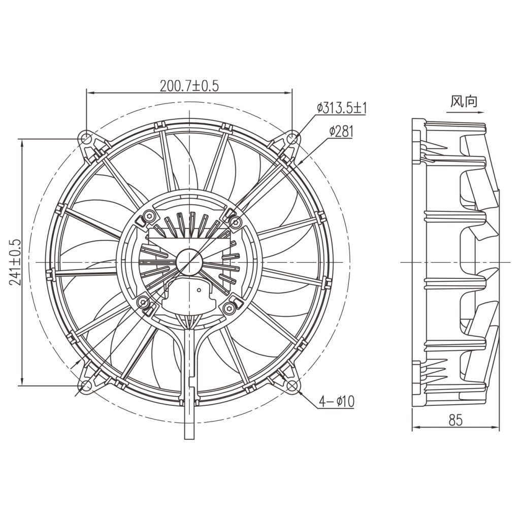 BBL335 10inch 24V 400W dc brushless fan